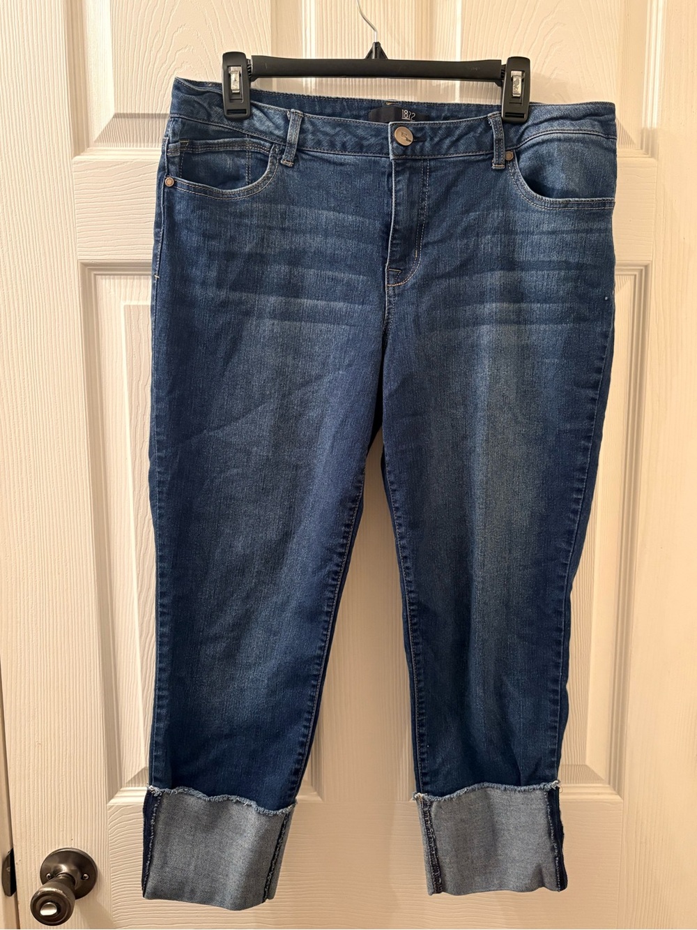 1822 Denim Taylor Size 16 Mid Rise Cuffed Cropped Jeans Stretch